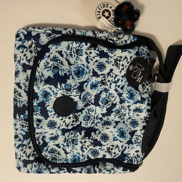 Kipling Lunch Bag NWT Navy Blue and White Flowers - Picture 8 of 8